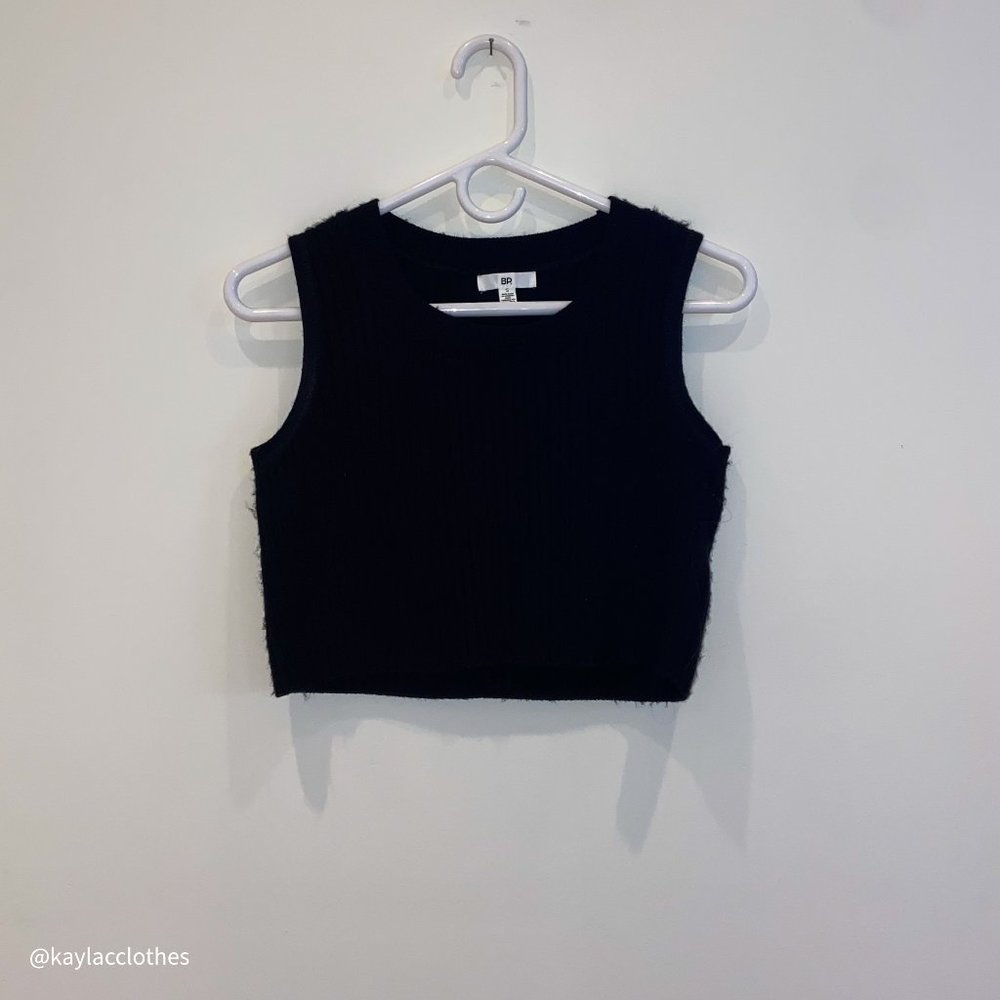 High Neck Cropped Sweater Vest
